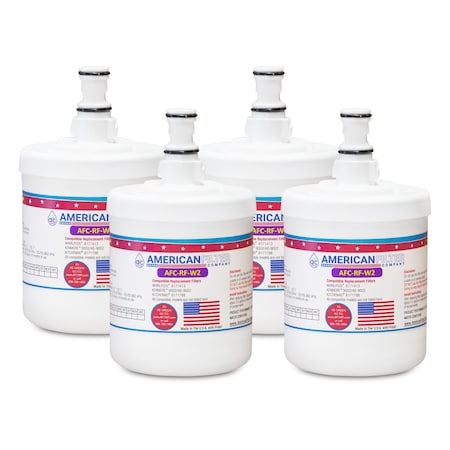 AFC Brand AFC-RF-W2, Compatible To Whirlpool NLCS200 Refrigerator Water Filters (4PK) Made By AFC